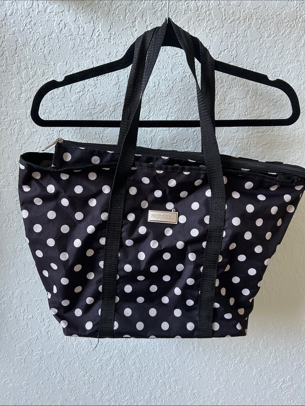 Black with White Polka Dot Tote